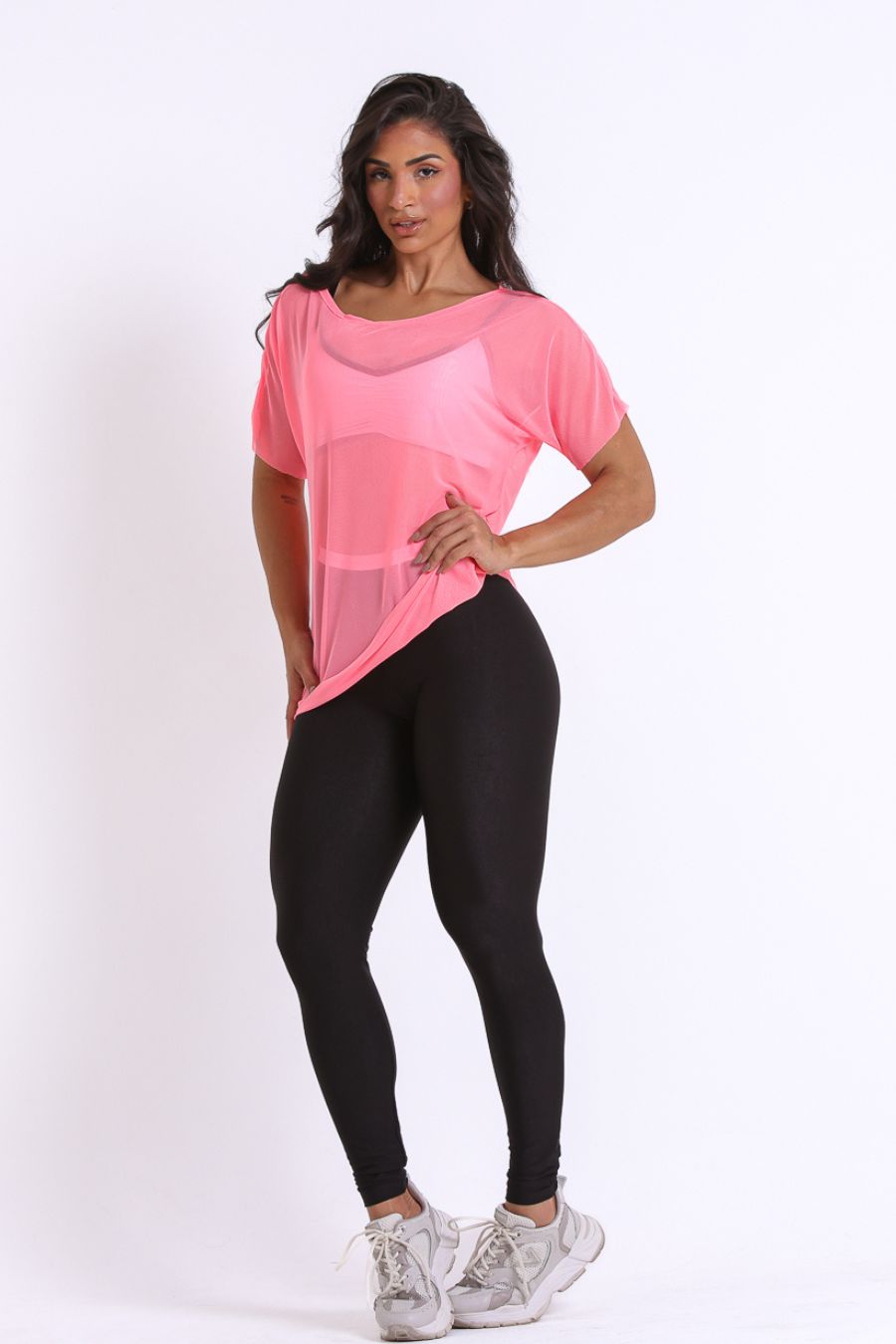 Blusa de Tule Rosa Chá
