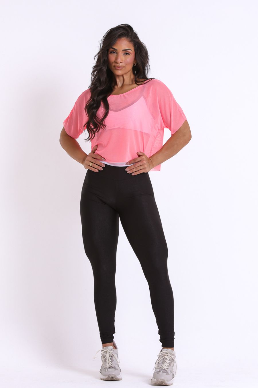 Blusa de Tule Rosa Pink Curta