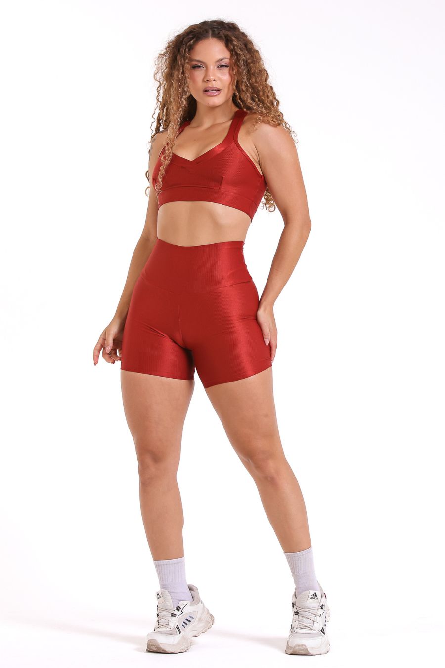 Conjunto Short Canelado de Compressão Jade