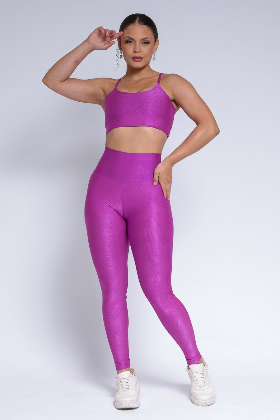 Conjunto Legging + Top Canelado de compressão Romance