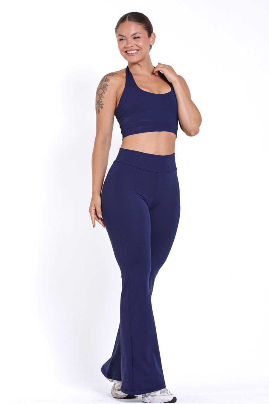 Conjunto Poliamida Calça Flare + Frente Única