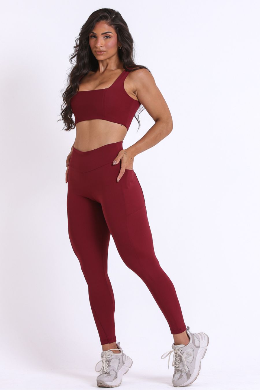 Conjunto Poliamida com Bolso Vinho